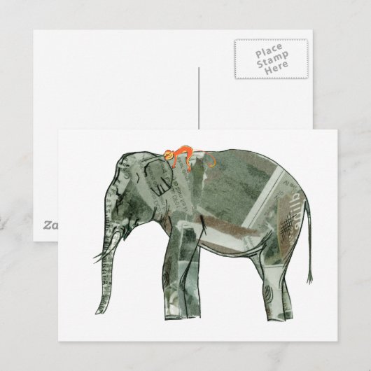 象と猿 ポストカード (正面/裏面)