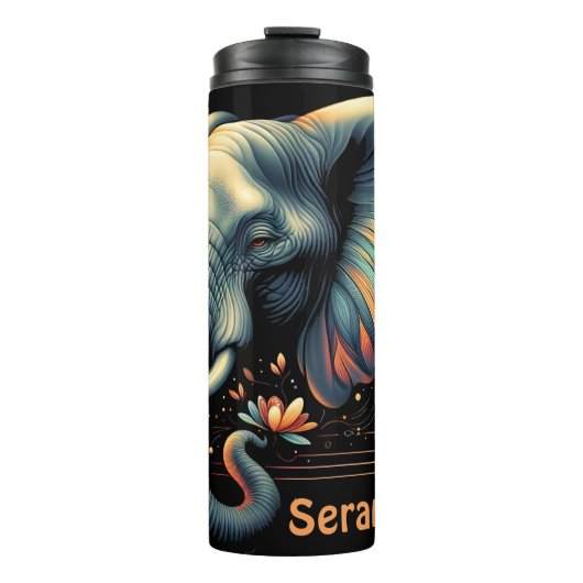 象と白熱［赤熱］光を放つフローラアクセント タンブラー (正面)