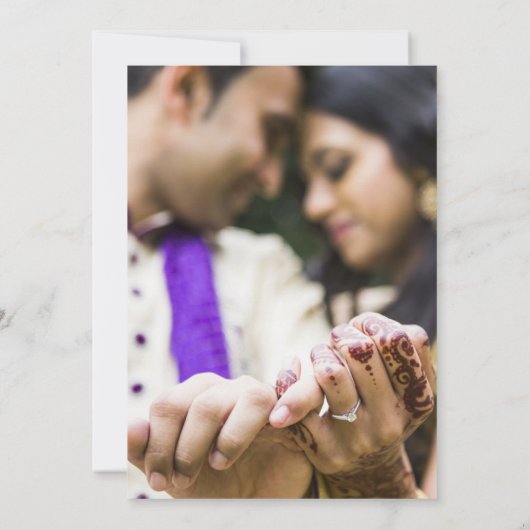 象と花インディアン婚約パーティ 招待状 (裏面)