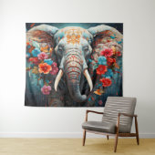象と花 タペストリー (インサイチュ(横))