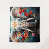 象と花 タペストリー (正面)