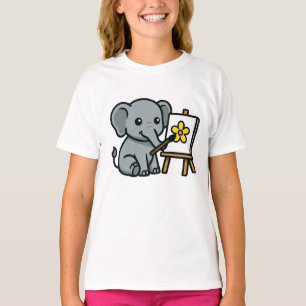 象と花 Tシャツ