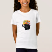 象と花 Tシャツ (正面)