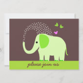 象と蝶のベビーシャワー 招待状 (裏面)