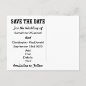 象と赤いハートの日付の保存 案内ポストカード (裏面)