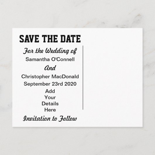 象と赤いハートの日付の保存 案内ポストカード (裏面)