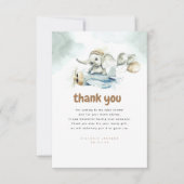 象と飛行機ヴィンテージかわいい感謝 サンキューカード (正面)