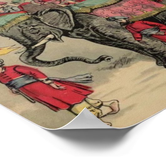 象と馬をサーカス ポスター (角)