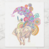 象と鳥のワインラベル ワインラベル (シングルラベル)