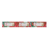 象と鹿のカスタマイズ文字と名 グログランリボン (正面)