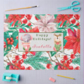 象と鹿のカスタマイズ文字と名 薄葉紙 (クラフト)