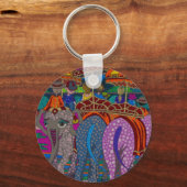 「象に乗る」オリジナルアート製品Gwolly キーホルダー (正面)