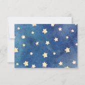 象のお洒落きらめく小さな星の赤ちゃんシャワー サンキューカード (裏面)