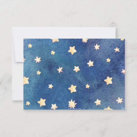 象のお洒落きらめく小さな星の赤ちゃんシャワー サンキューカード (裏面)