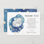 象のお洒落きらめく小さな星の赤ちゃんシャワー サンキューカード (正面/裏面)