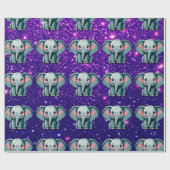 象のかわいい魅力的テーマインスパイア ラッピングペーパー (フラット)