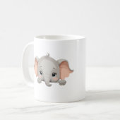 象のぞき可愛らしいおもしろい動物うれしさ コーヒーマグカップ (正面左)