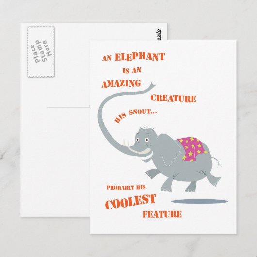 象のはがき ポストカード (正面/裏面)