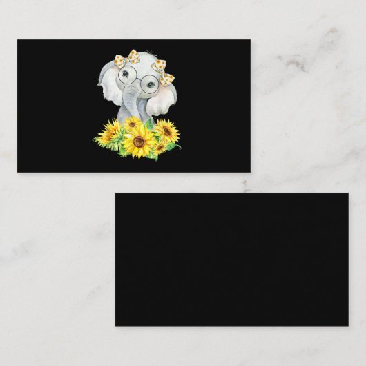 象のひまわりの贈り物 名刺 (正面/裏面)