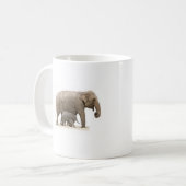 象のアイボリーの茶コーヒー・マグを救って下さい コーヒーマグカップ (正面左)