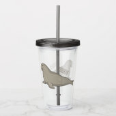 象のアザラシ漫画イラストレーション アクリルタンブラー (正面)