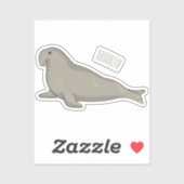 象のアザラシ漫画イラストレーション シール (シート)