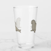 象のアザラシ漫画イラストレーション タンブラーグラス (左)