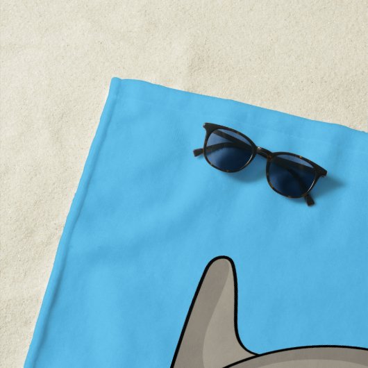 象のアザラシ漫画イラストレーション ビーチタオル (インサイチュ)