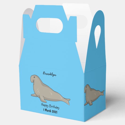 象のアザラシ漫画イラストレーション フェイバーボックス (オープン)