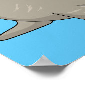 象のアザラシ漫画イラストレーション ポスター (角)