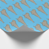 象のアザラシ漫画イラストレーション ラッピングペーパー (角)