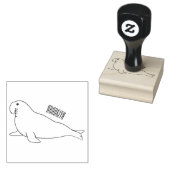 象のアザラシ漫画イラストレーション ラバースタンプ (押印)