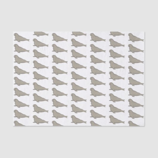 象のアザラシ漫画イラストレーション 薄葉紙 (正面)