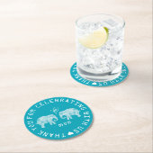 象のカップル愛ハートのカスタムの結婚式の引き出物 ラウンドペーパーコースター (インサイチュ)