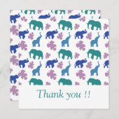 象のカラフルサンキューカード – カスタマイズ可能 招待状 (正面/裏面)