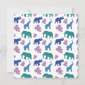 象のカラフルサンキューカード – カスタマイズ可能 招待状 (裏面)