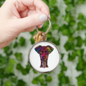 象のカラフル漫画 キーホルダー (手)