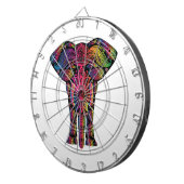 象のカラフル漫画 ダーツボード (正面右)