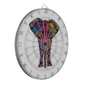 象のカラフル漫画 ダーツボード (正面左)