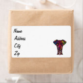 象のカラフル漫画 ラベル (インサイチュ)