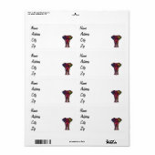 象のカラフル漫画 ラベル (フルシート)