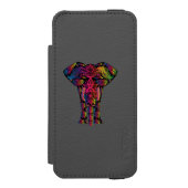 象のカラフル漫画 INCIPIO iPhoneウォレットケース (フォリオ 正面)