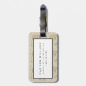 象のカーキ色のキャラバンパターン ラゲッジタグ (裏面縦)