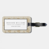 象のカーキ色のキャラバンパターン ラゲッジタグ (裏面横)