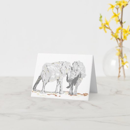 象のカードに注意 カード (黄色い花)