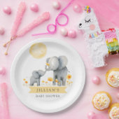 象のキス赤ちゃんシャワー男の子 ペーパープレート (パーティー)