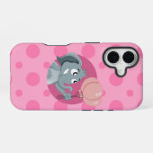 象のキャラクター iPhone 16ケース (裏面横)