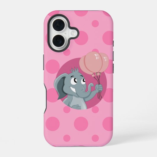 象のキャラクター iPhone 16ケース (裏面)
