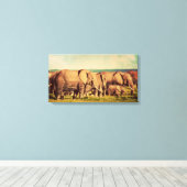 象のキャンバス印刷 キャンバスプリント (インサイチュ (ウッドフロア))