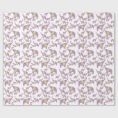 象のギフト用包装紙の紫色の緑のラベンダーのギフト ラッピングペーパー (フラット)